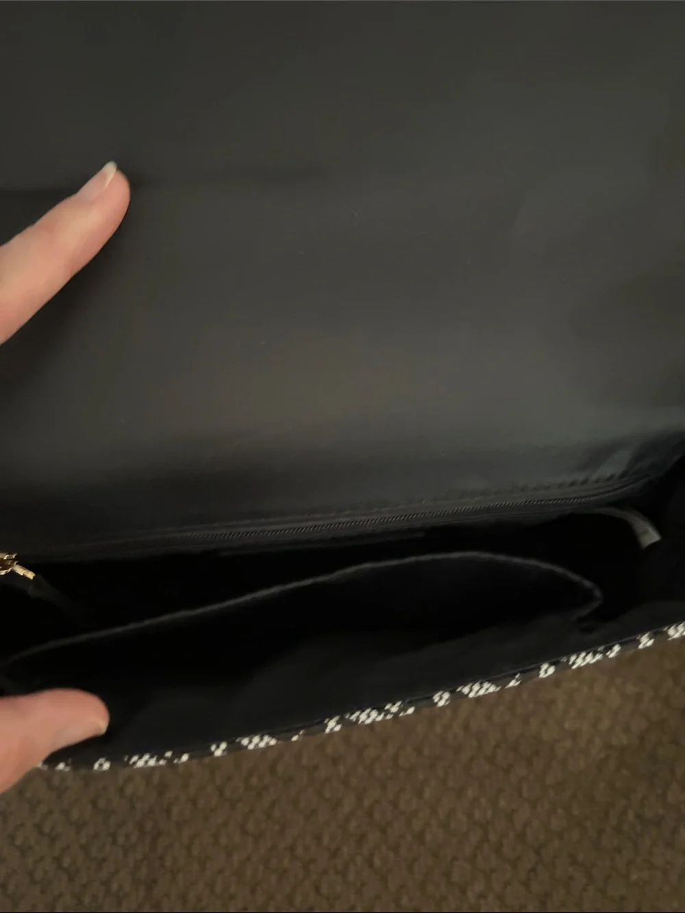 Tommy Hilfiger Black and White Monogram Crossbody Bag - Picture 3 of 8
